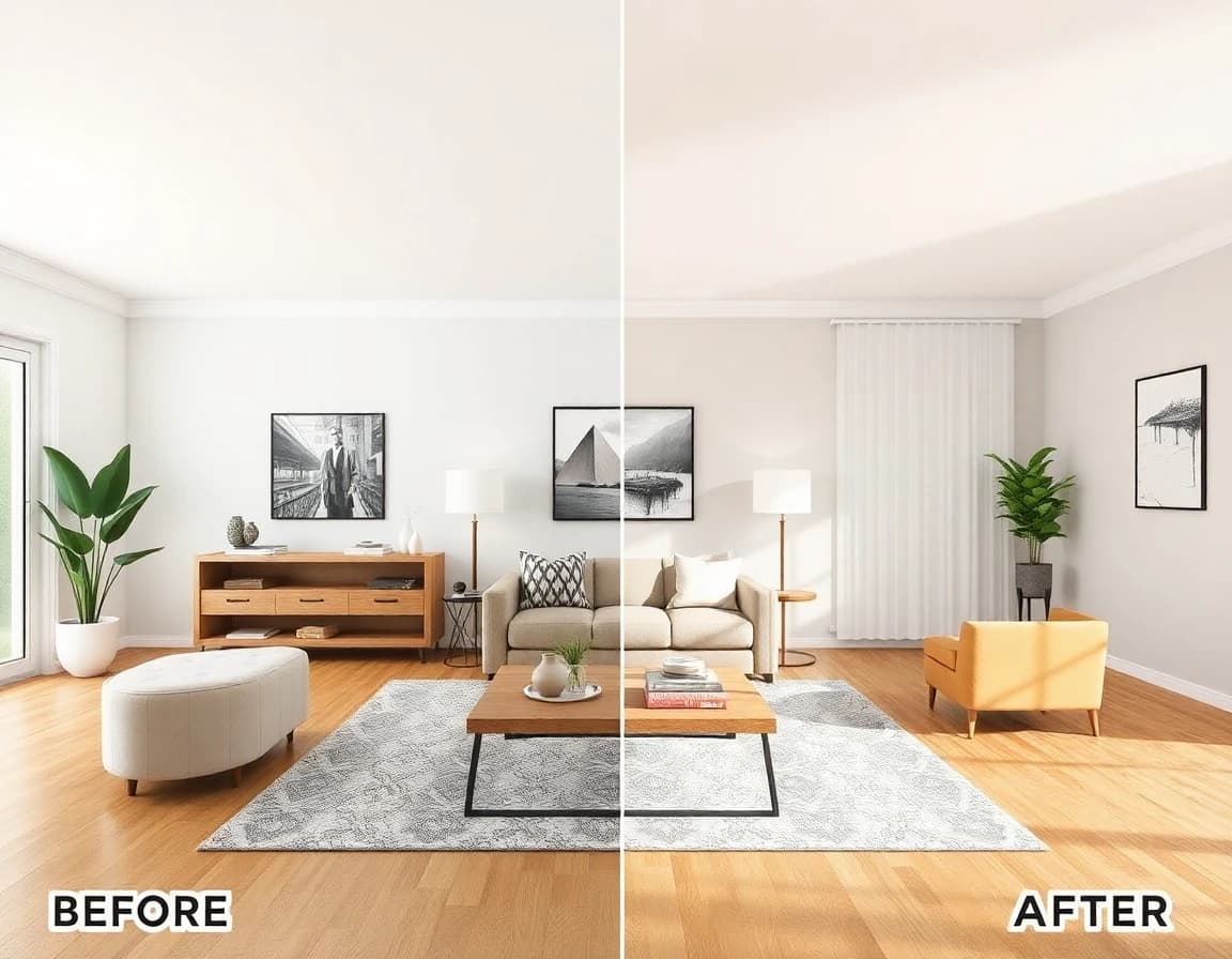 AI Room Design App showing your actual room redesigned