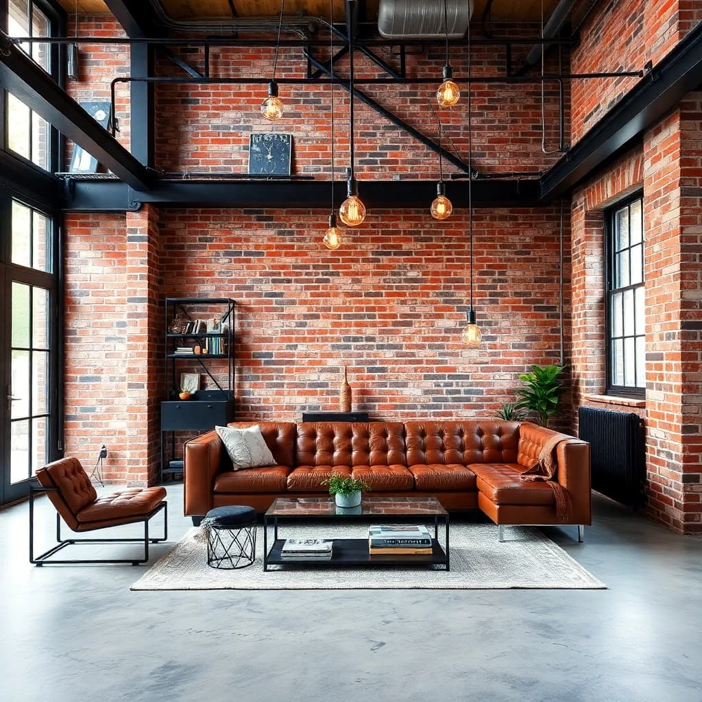 Industrial style room design created with AI Room Design App