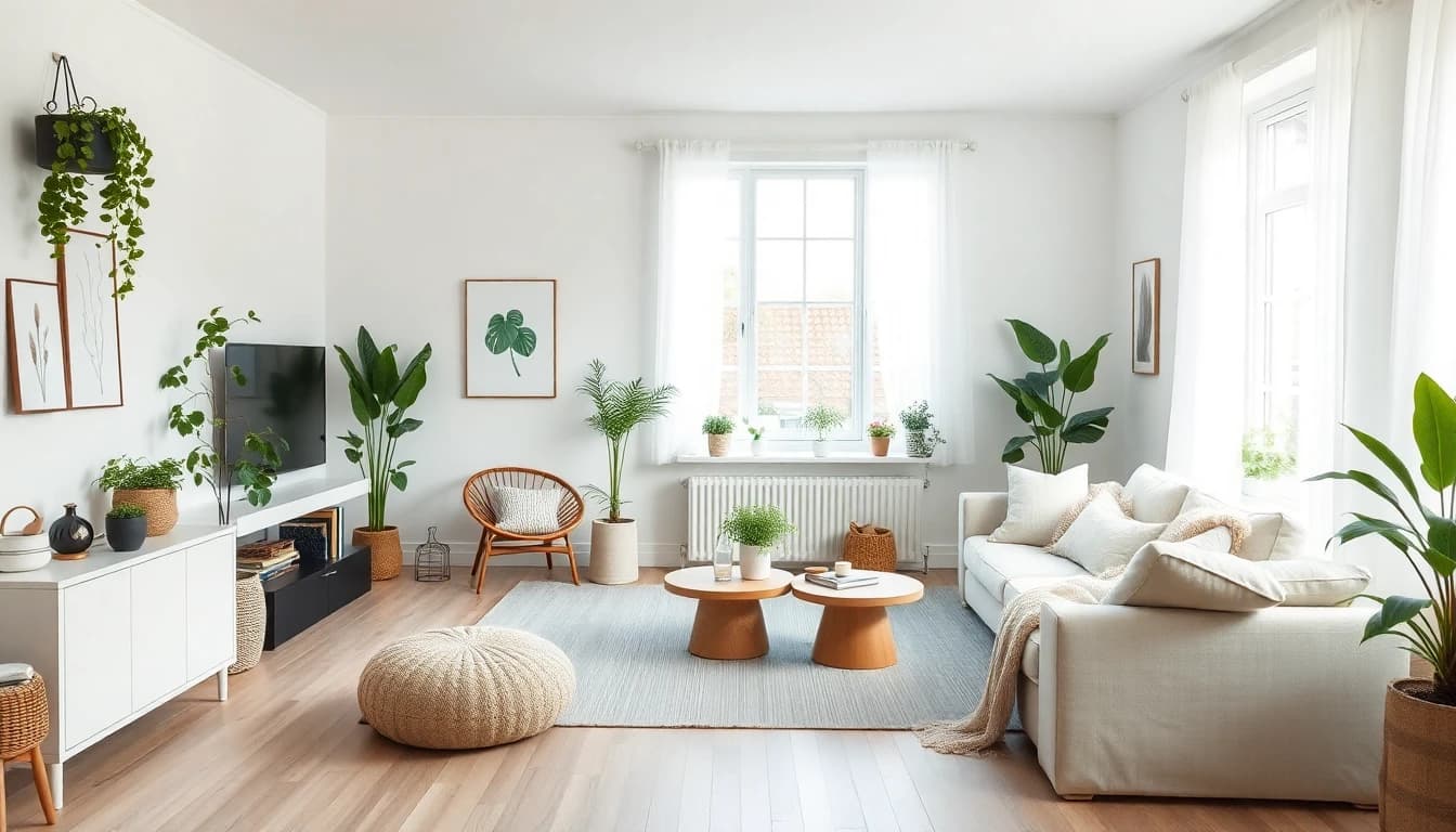 Scandinavian style room design created with AI Room Design App