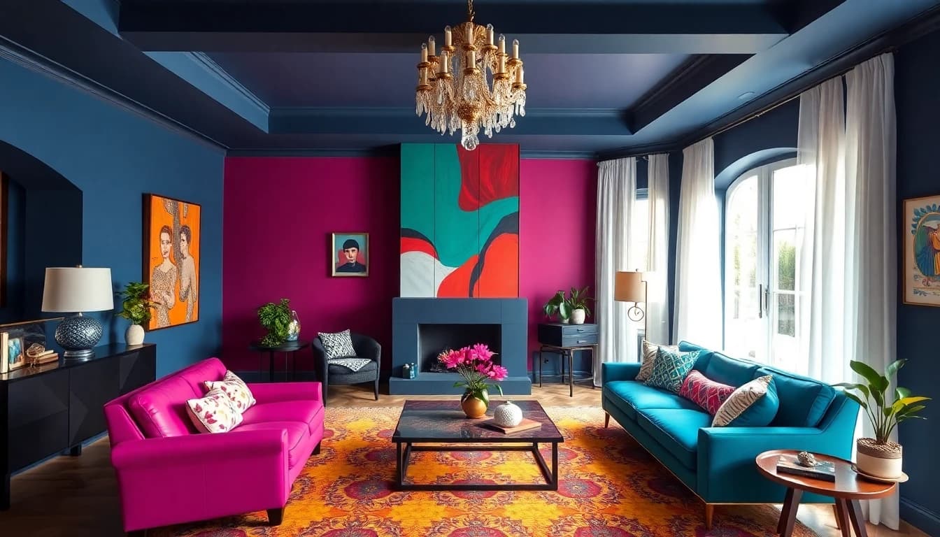 Colorful bold room design created with AI Home Design App